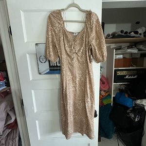 leopard print midi dress